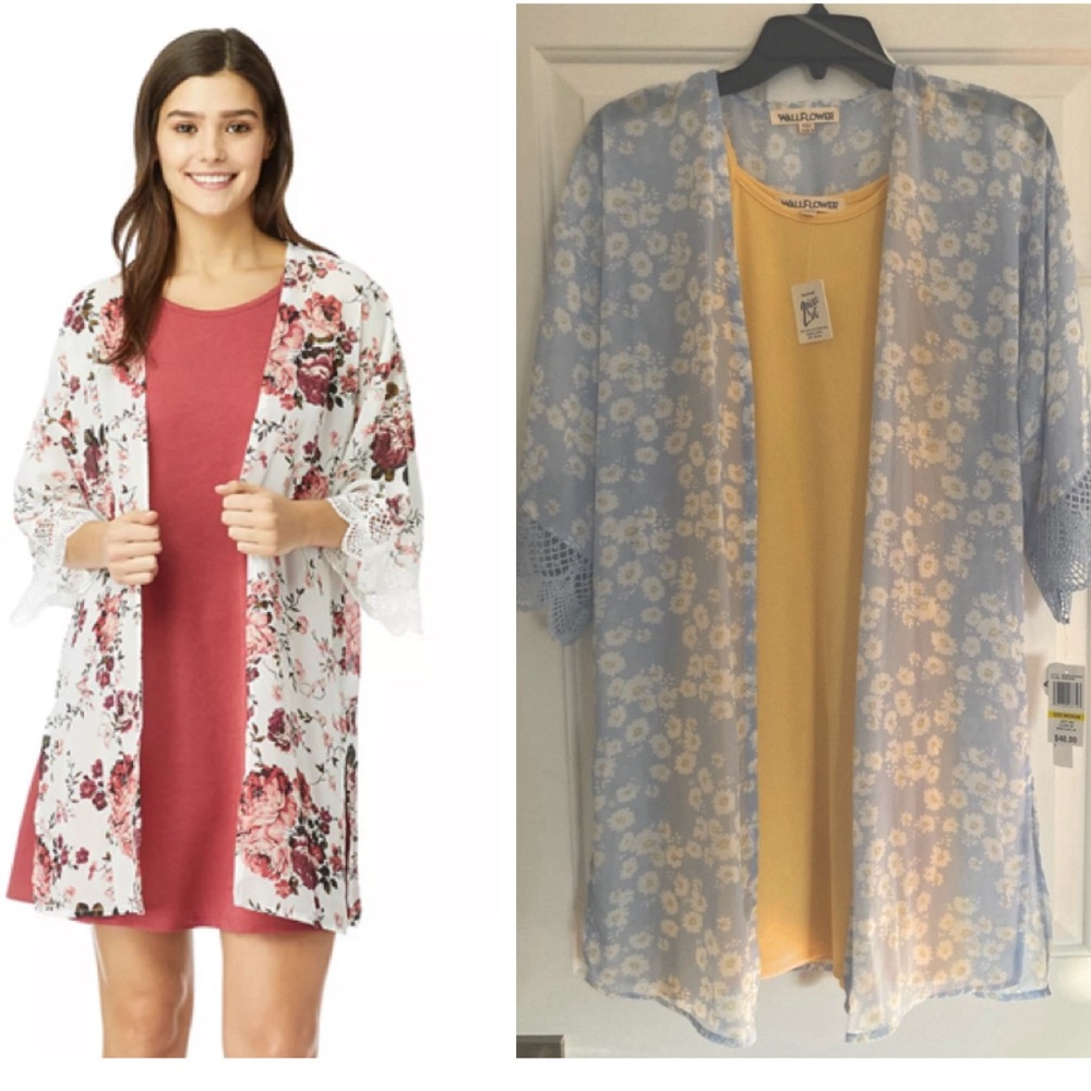 Dress with Lace trimmed sleeves ‘Kimono’